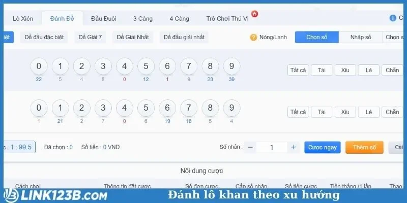 Đánh lô khan theo xu hướng