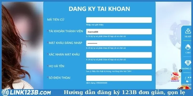 Hướng dẫn đăng ký 123B đơn giản, gọn lẹ