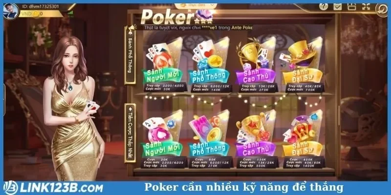 Poker cần nhiều kỹ năng để thắng