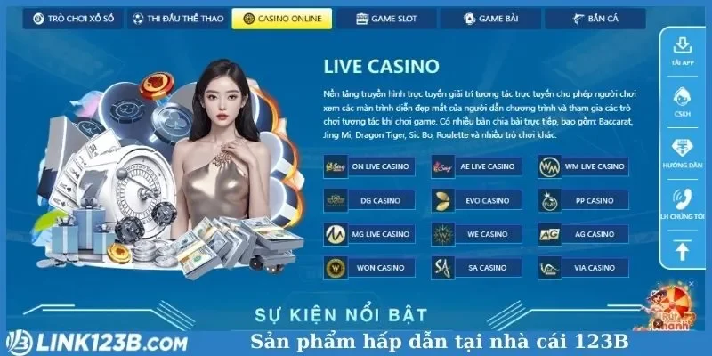 Sản phẩm hấp dẫn tại nhà cái 123B