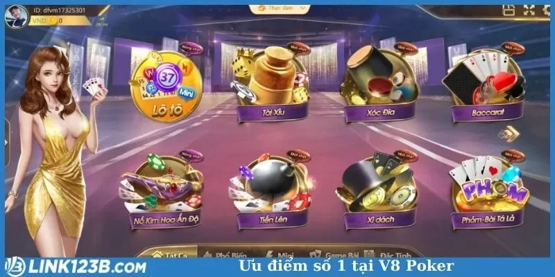 Ưu điểm số 1 tại V8 Poker